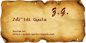 Zöldi Gyula névjegykártya